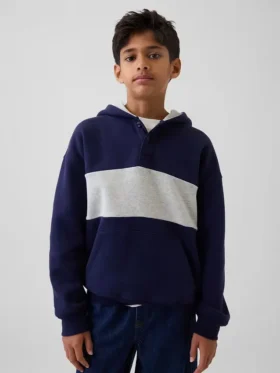 Dziecięca bluza z kapturem typu Henley Vintagesoft o luźnym kroju