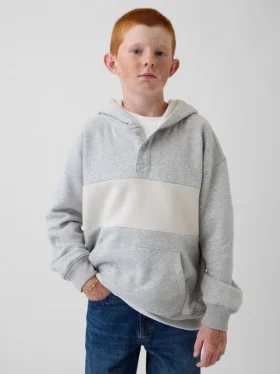 Dziecięca bluza z kapturem typu Henley Vintagesoft o luźnym kroju