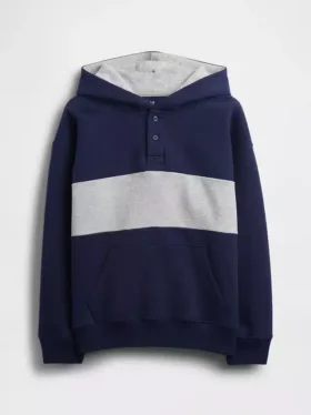 Dziecięca bluza z kapturem typu Henley Vintagesoft o luźnym kroju