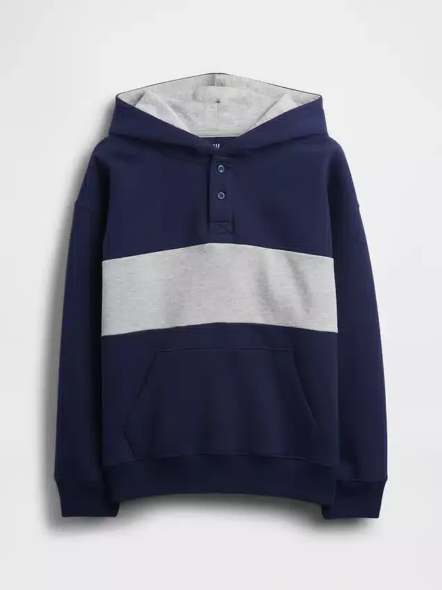 Dziecięca bluza z kapturem typu Henley Vintagesoft o luźnym kroju