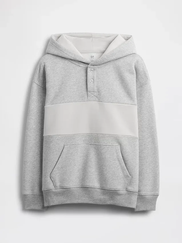 Dziecięca bluza z kapturem typu Henley Vintagesoft o luźnym kroju