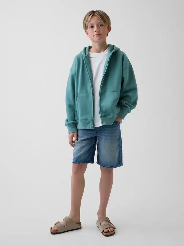 Dziecięca bluza z kapturem Vintagesoft o luźnym kroju i zamkiem błyskawicznym