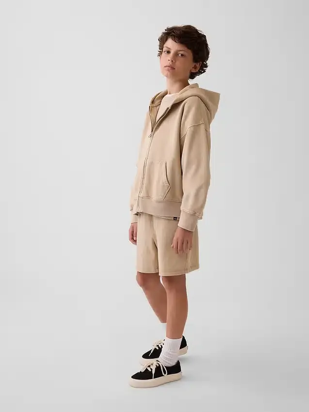 Dziecięca bluza z kapturem Vintagesoft o luźnym kroju i zamkiem błyskawicznym