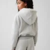 Dziecięca bluza z kapturem Vintagesoft o luźnym kroju z koronkową lamówką i zamkiem błyskawicznym