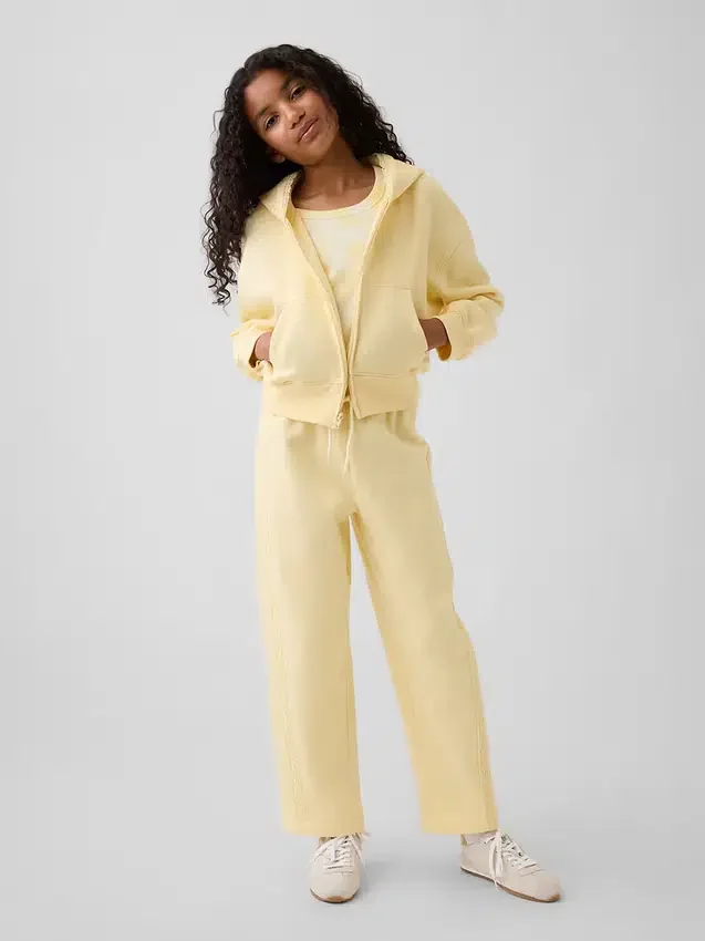 Dziecięca bluza z kapturem Vintagesoft o luźnym kroju z koronkową lamówką i zamkiem błyskawicznym
