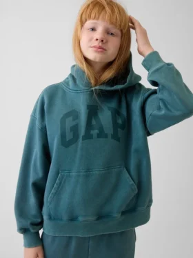 Dziecięca bluza z kapturem Vintagesoft o luźnym kroju z logo