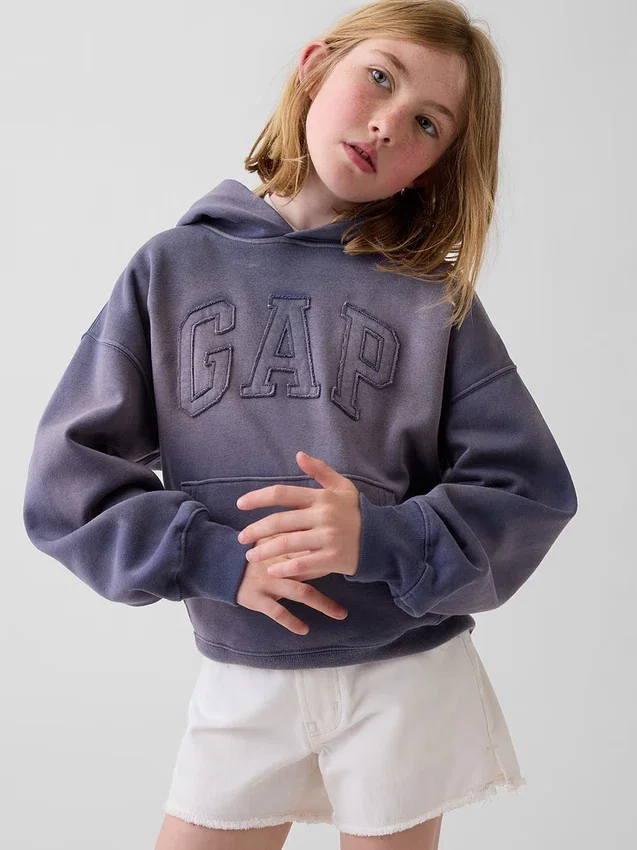 Dziecięca bluza z kapturem Vintagesoft o luźnym kroju z logo