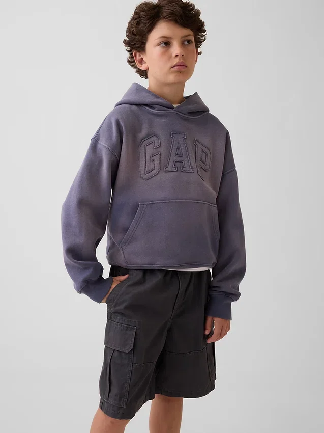 Dziecięca bluza z kapturem Vintagesoft o luźnym kroju z logo
