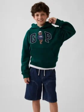 Dziecięca bluza z kapturem Vintagesoft o luźnym kroju z logo Brannan Bear