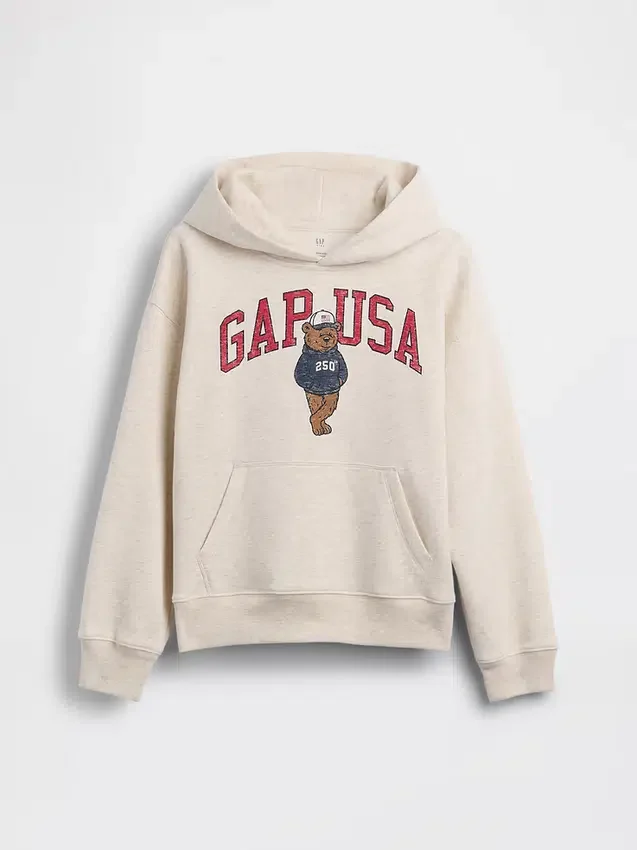 Dziecięca bluza z kapturem Vintagesoft o luźnym kroju z logo Brannan Bear