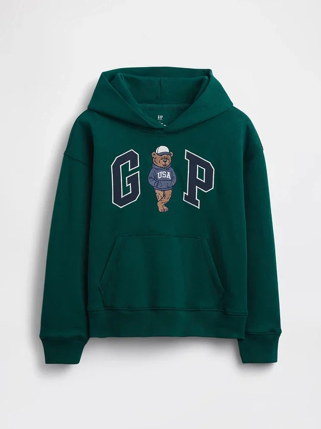 Dziecięca bluza z kapturem Vintagesoft o luźnym kroju z logo Brannan Bear