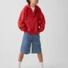 Dziecięca bluza z kapturem Vintagesoft o luźnym kroju z logo i zamkiem
