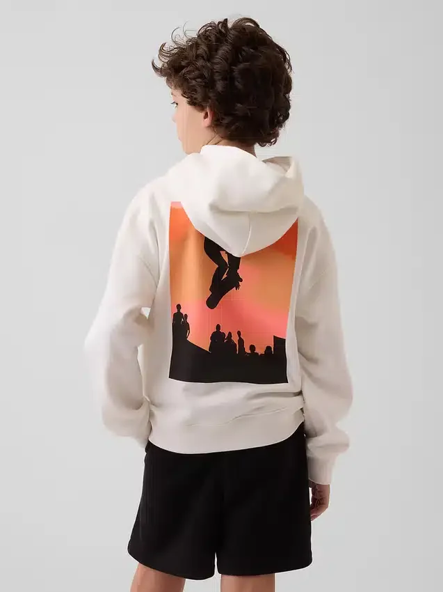 Dziecięca bluza z kapturem Vintagesoft o luźnym kroju z nadrukiem