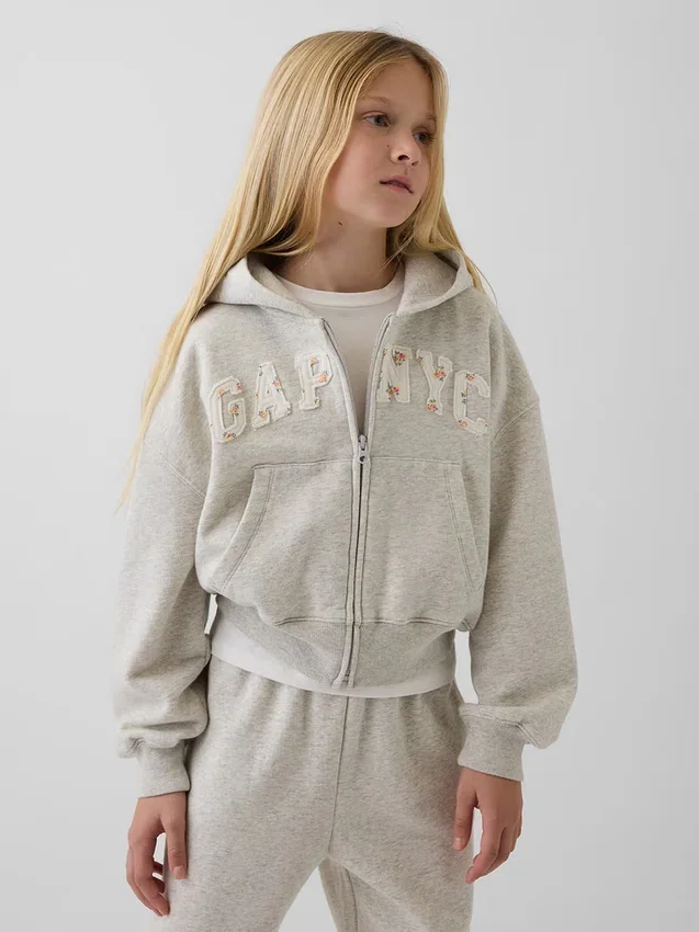 Dziecięca bluza z kapturem Vintagesoft Oversized Logo Zip