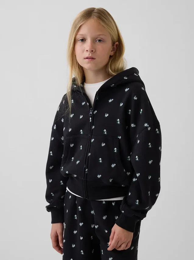 Dziecięca bluza z kapturem Vintagesoft Oversized Logo Zip