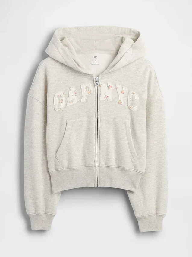 Dziecięca bluza z kapturem Vintagesoft Oversized Logo Zip
