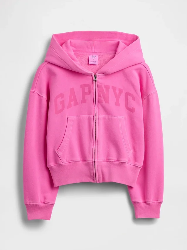Dziecięca bluza z kapturem Vintagesoft Oversized Logo Zip