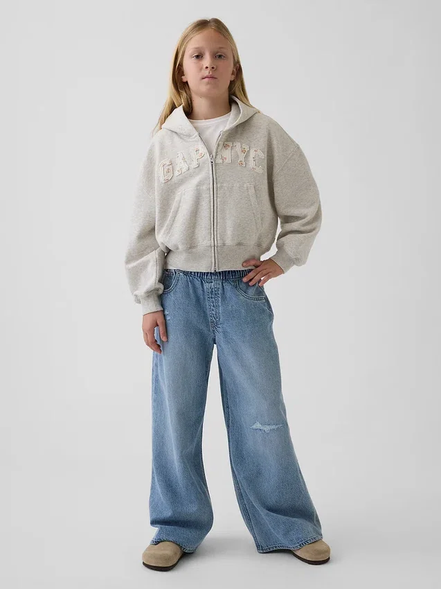Dziecięca bluza z kapturem Vintagesoft Oversized Logo Zip