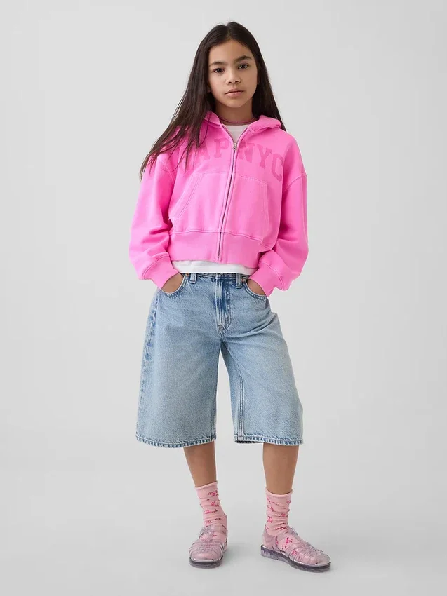 Dziecięca bluza z kapturem Vintagesoft Oversized Logo Zip