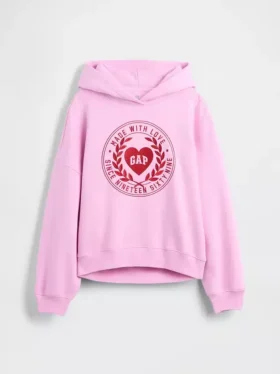 Dziecięca bluza z kapturem Vintagesoft z oversize’owym logo w kształcie serca