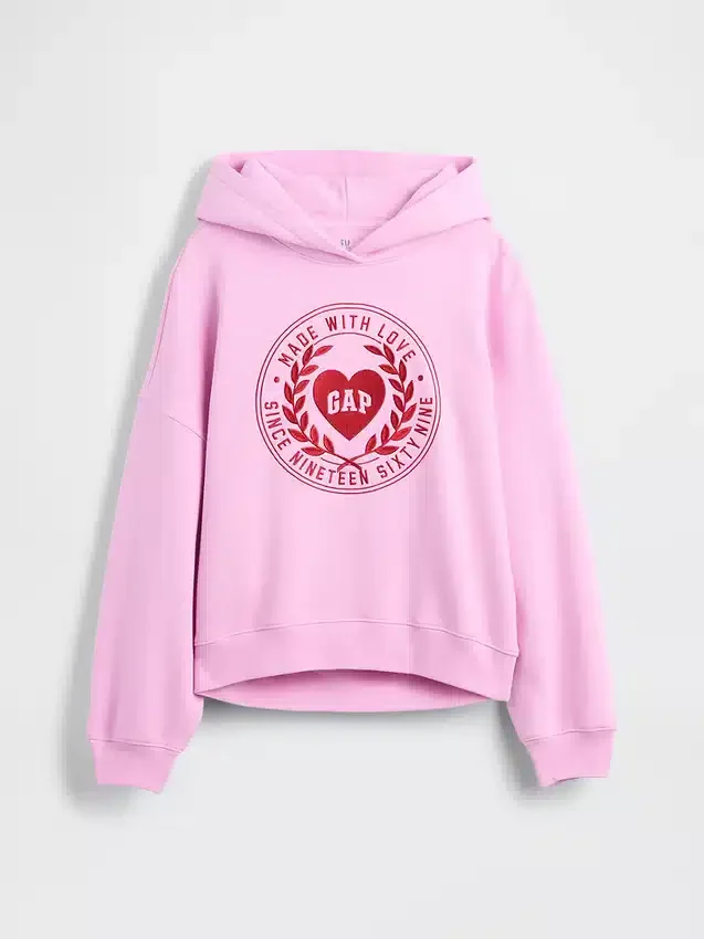 Dziecięca bluza z kapturem Vintagesoft z oversize'owym logo w kształcie serca