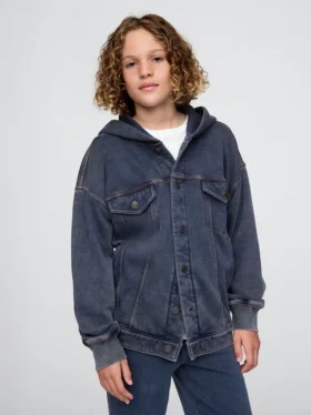 Dziecięca bluza z kapturem w stylu „Icon” – kurtka dżinsowa