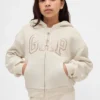 Dziecięca bluza z kapturem z podszewką z polaru Sherpa i nadrukiem logo