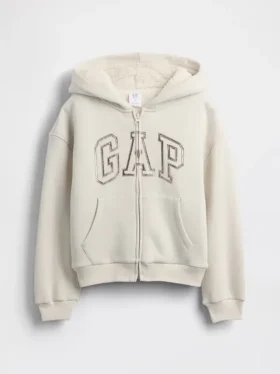 Dziecięca bluza z kapturem z podszewką z polaru Sherpa i nadrukiem logo