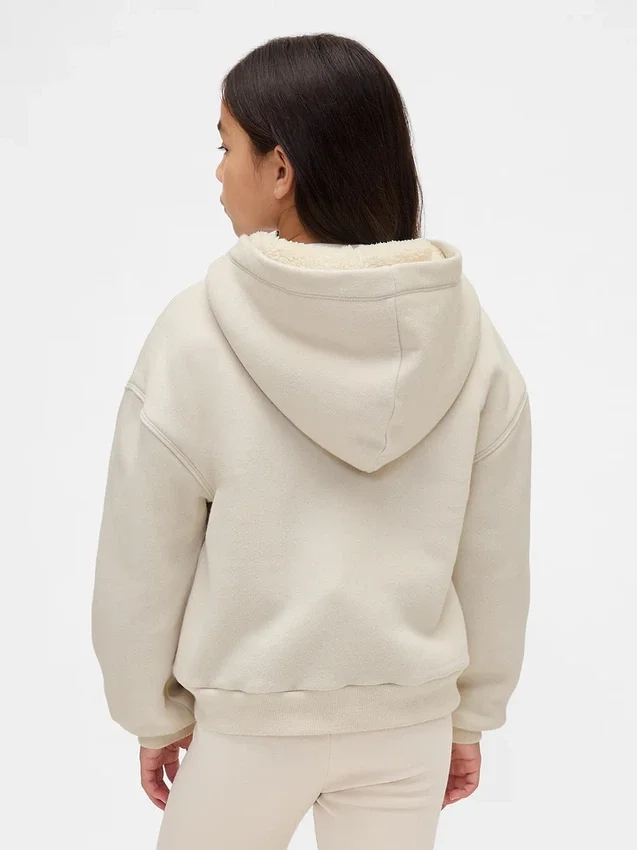 Dziecięca bluza z kapturem z podszewką z polaru Sherpa i nadrukiem logo