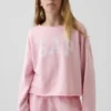 Dziecięca bluza z logo Vintagesoft z frotte o szerokim dekolcie