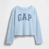 Dziecięca bluza z logo Vintagesoft z frotte o szerokim dekolcie