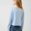 Dziecięca bluza z logo Vintagesoft z frotte o szerokim dekolcie
