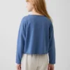 Dziecięca bluza z logo Vintagesoft z frotte o szerokim dekolcie