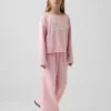 Dziecięca bluza z logo Vintagesoft z frotte o szerokim dekolcie
