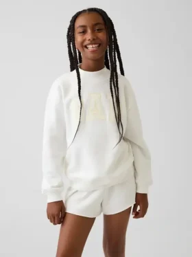 Dziecięca bluza z logo Vintagesoft z wysokim kołnierzem w stylu oversize