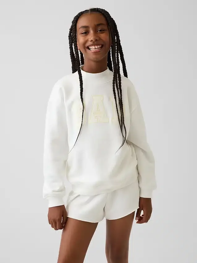 Dziecięca bluza z logo Vintagesoft z wysokim kołnierzem w stylu oversize