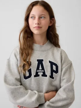 Dziecięca bluza z logo Vintagesoft z wysokim kołnierzem w stylu oversize