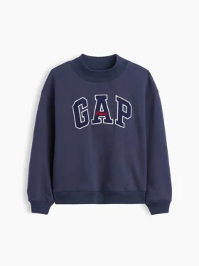 Dziecięca bluza z logo Vintagesoft z wysokim kołnierzem w stylu oversize