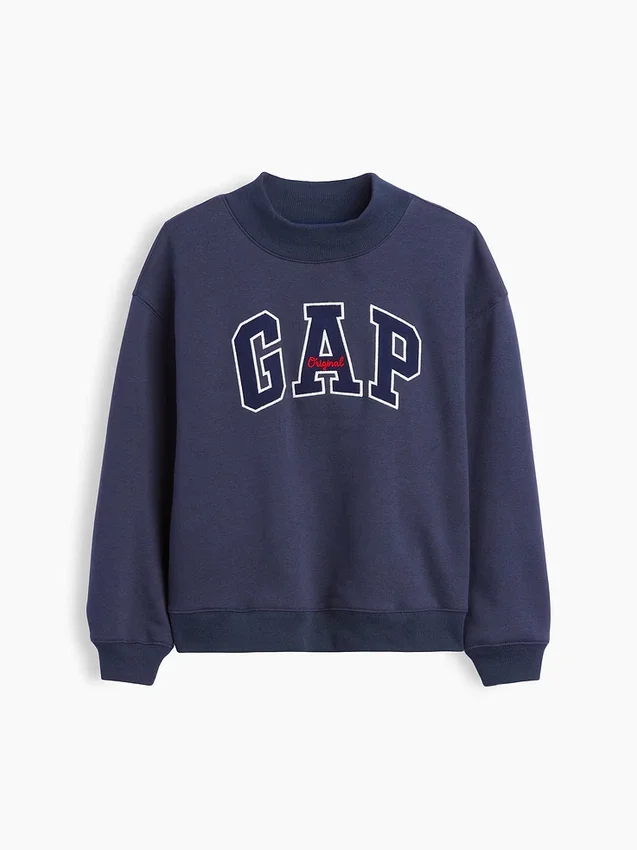 Dziecięca bluza z logo Vintagesoft z wysokim kołnierzem w stylu oversize