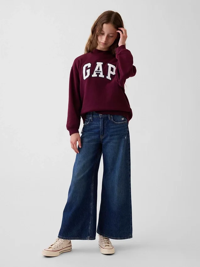 Dziecięca bluza z logo Vintagesoft z wysokim kołnierzem w stylu oversize