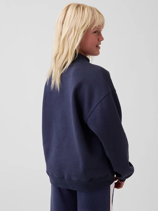 Dziecięca bluza z logo Vintagesoft z wysokim kołnierzem w stylu oversize