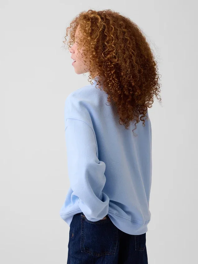 Dziecięca bluza z logo Vintagesoft z wysokim kołnierzem w stylu oversize