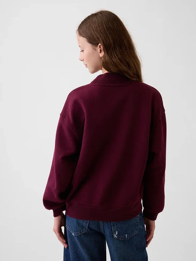 Dziecięca bluza z logo Vintagesoft z wysokim kołnierzem w stylu oversize