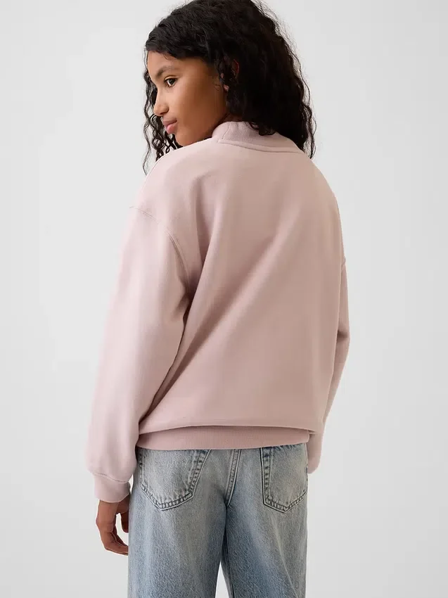 Dziecięca bluza z logo Vintagesoft z wysokim kołnierzem w stylu oversize