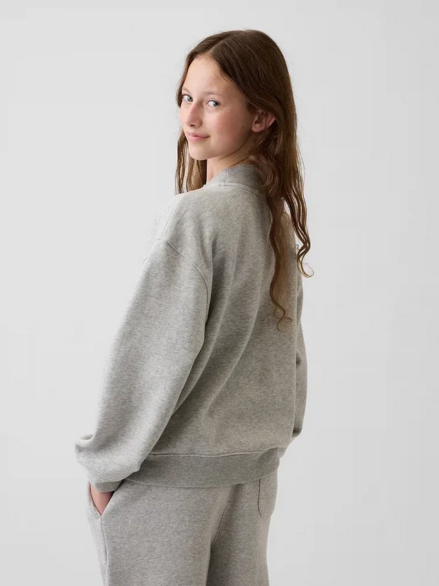Dziecięca bluza z logo Vintagesoft z wysokim kołnierzem w stylu oversize