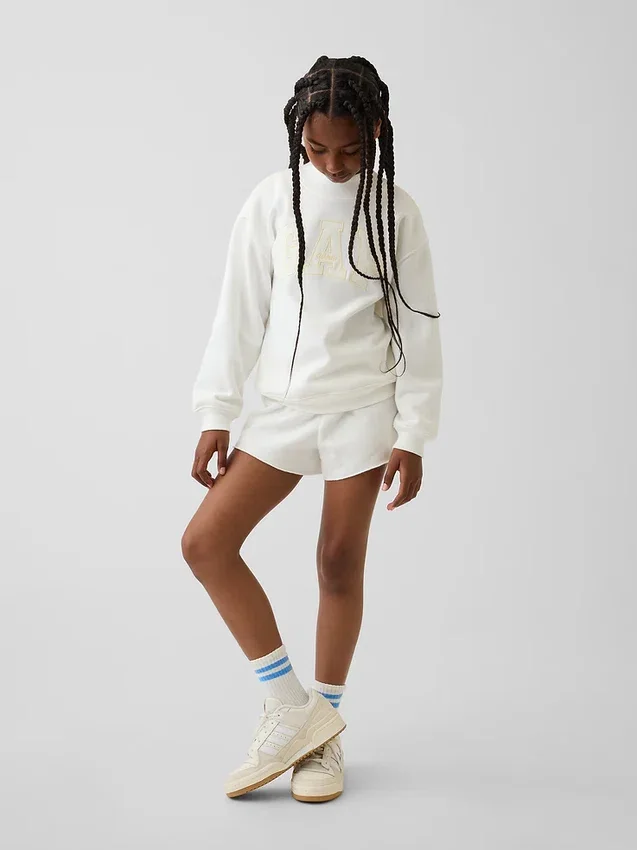 Dziecięca bluza z logo Vintagesoft z wysokim kołnierzem w stylu oversize