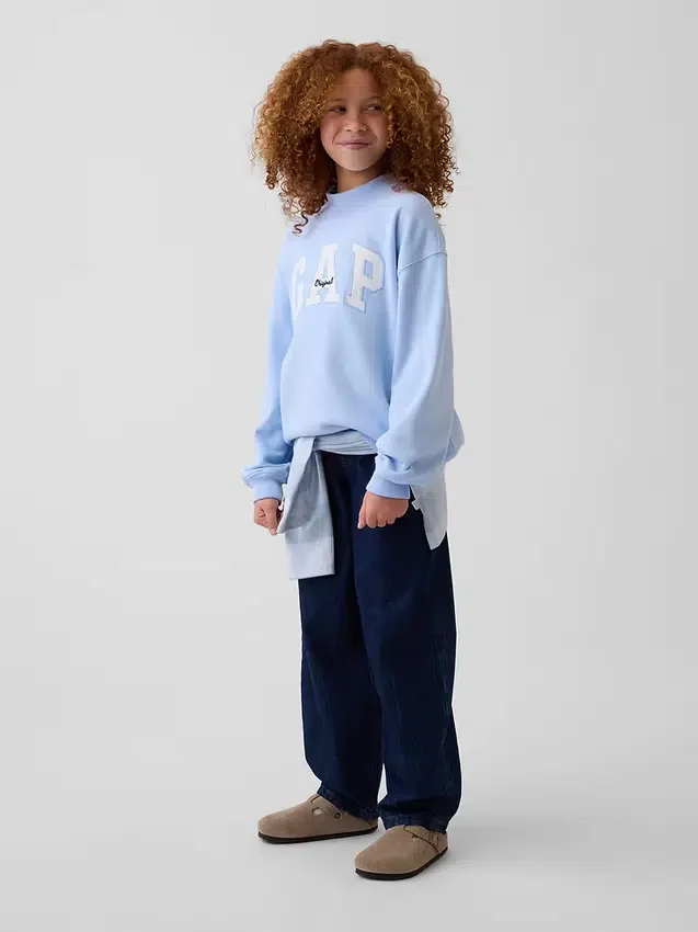 Dziecięca bluza z logo Vintagesoft z wysokim kołnierzem w stylu oversize