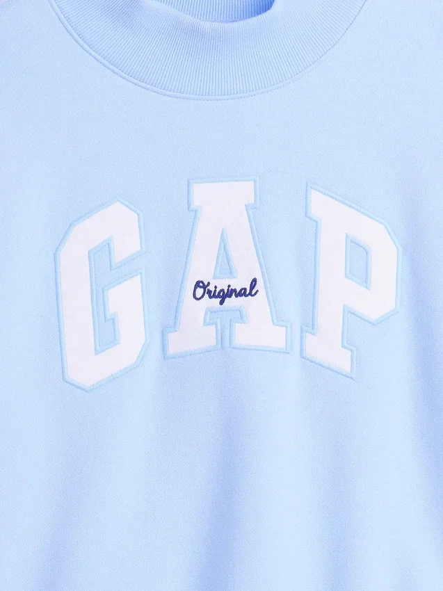 Dziecięca bluza z logo Vintagesoft z wysokim kołnierzem w stylu oversize