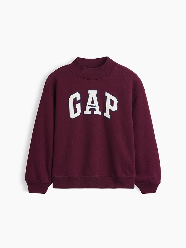 Dziecięca bluza z logo Vintagesoft z wysokim kołnierzem w stylu oversize