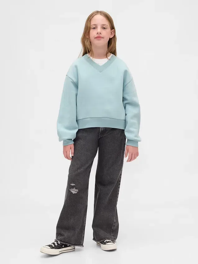 Dziecięca bluza z luźnym dekoltem w serek z serii Vintagesoft